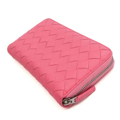 Pre-owned Bottega Veneta Intrecciato Pink Leather Wallet  ()