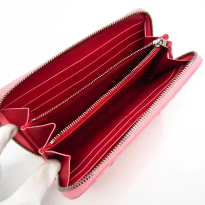 Pre-owned Bottega Veneta Intrecciato Pink Leather Wallet  ()