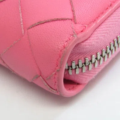 Pre-owned Bottega Veneta Intrecciato Pink Leather Wallet  ()
