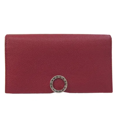 Pre-owned Bulgari Bvlgari Bvlgari Red Leather Wallet  ()