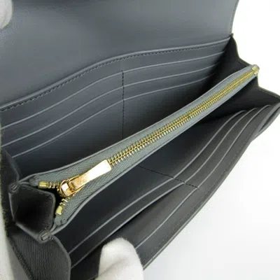 Pre-owned Celine Céline Large Flap Wallet Grey Pony-style Calfskin Wallet  ()