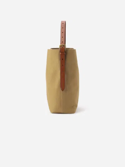 Alex Mill Brady Leven Large Canvas Shoulder Bag In Khaki