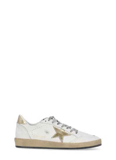 Golden Goose Leather Sneakers With Laminated Star And Heel Detail In Multi