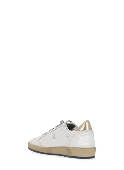 Golden Goose Leather Sneakers With Laminated Star And Heel Detail In Multi