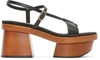 STELLA MCCARTNEY Black Wood Platform Sandals