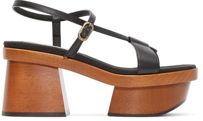 Stella Mccartney Altea Faux-leather Block-heel Platform Sandals In Black