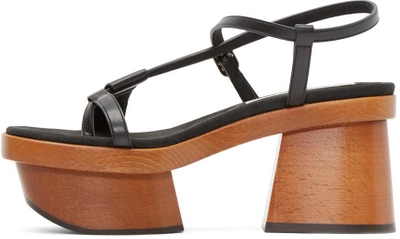 Shop Stella Mccartney Black Wood Platform Sandals