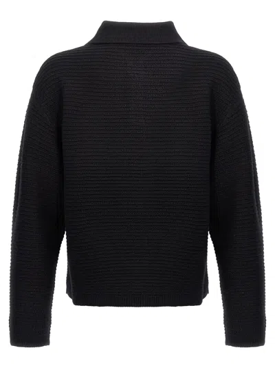 Purple Logo Embroidery Sweater Sweaters And Cardigans Black In Black