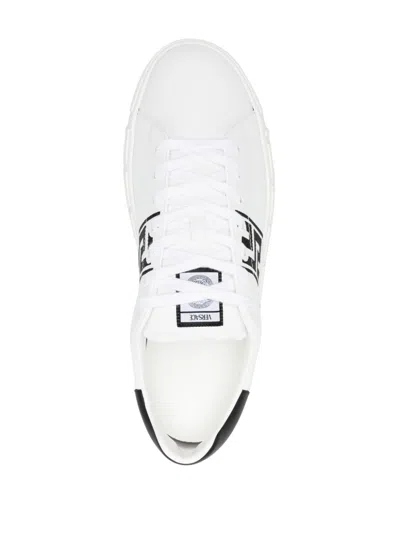 Shop Versace Greca Embroidered Sneakers