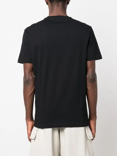 Versace Medusa Embroidered Black Cotton Jersey T-shirt In Black
