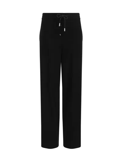 The Row Bonnette Drawstring Wool-blend Straight-leg Pants In Black