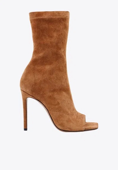 Shop Paris Texas Amanda 105 Suede Ankle Boots In Brown