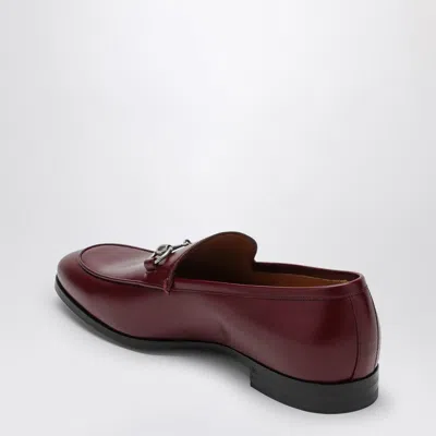 Gucci Rosso Ancora Leather Moccasin With Horsebit Men In Red