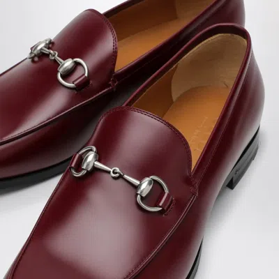 Gucci Rosso Ancora Leather Moccasin With Horsebit Men In Red