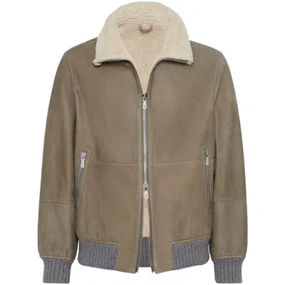 Shop Brunello Cucinelli Leather Outerwears In Multicolor