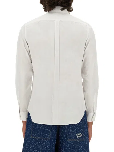 Shop Maison Kitsuné Fox Patch Shirt In White