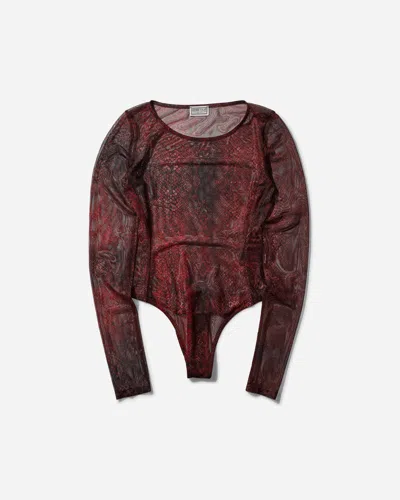 Guess Usa Printed Mesh Bodysuit Petite In Multicolor