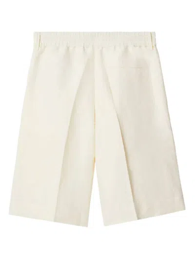 Burberry Tailored Canvas Shorts In Pearl