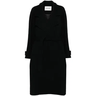 Low Classic Wrap Coat In Black