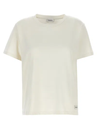 Shop Saint Laurent Logo Label T-shirt In White