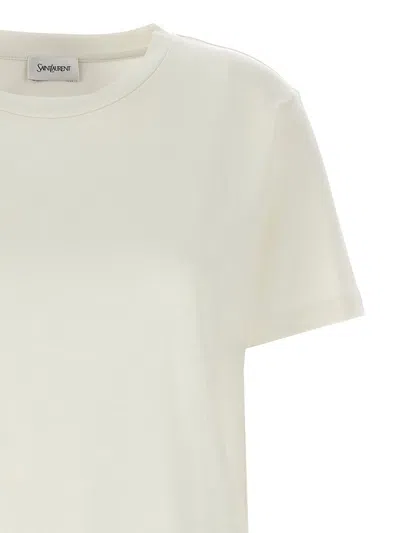 Saint Laurent White T-shirt With Logo Patch In White