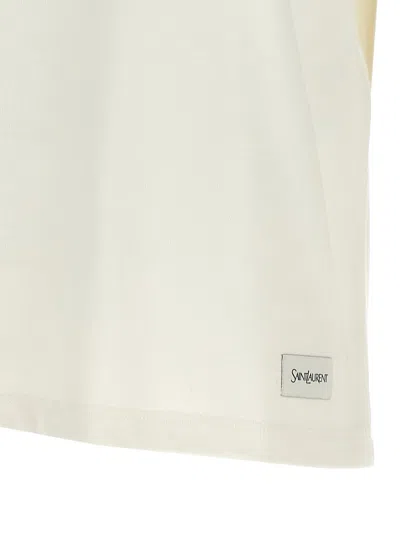 Saint Laurent White T-shirt With Logo Patch In White