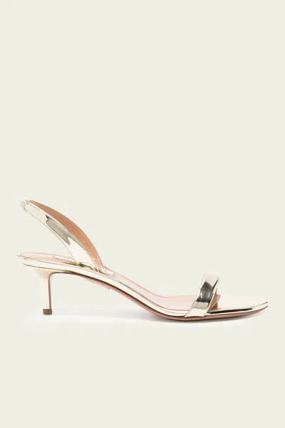 Aquazzura So Nude 50 Mirrored Faux Leather Sandals