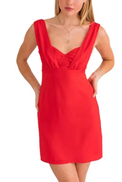 Le Lis Shoulder Strap Detail Mini Dress In Red In Red