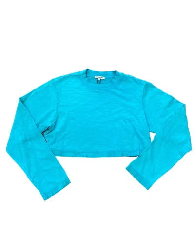 Cotton Citizen Women's Tokyo Crop Shirt In Turquoise Mix In Multi