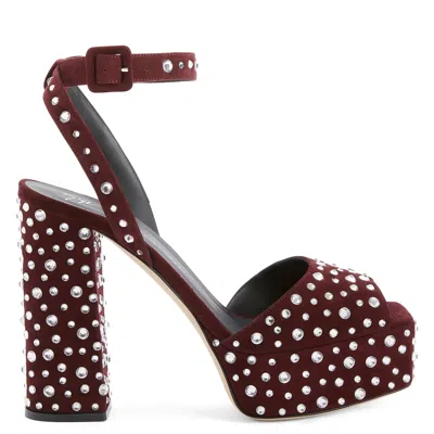 Giuseppe Zanotti 120mm Crystal-embellished Leather Sandals In Blue