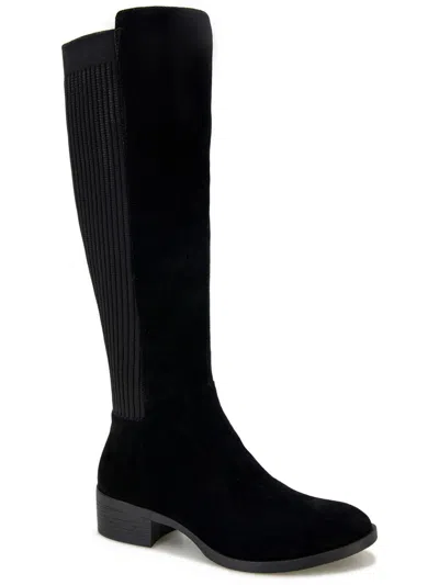 Kenneth Cole New York Riva Otk Womens Faux Leather Inside Zipper Over-the-knee Boots In Black