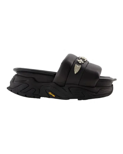 Toga Stud-embellished Flatform Sandals In Black