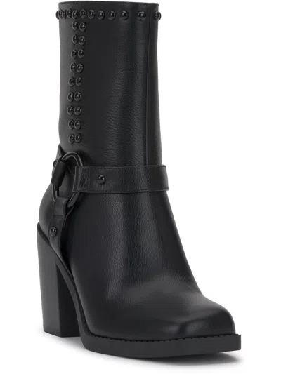 Jessica Simpson Womens Faux Leather Studded Mid-calf Boots In Black