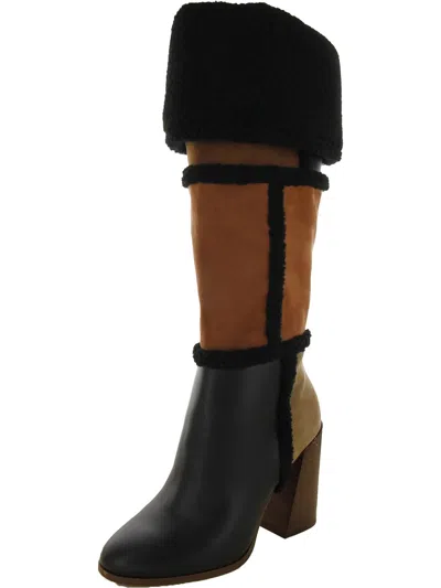 Jessica Simpson Womens Faux Suede Faux Fur Over-the-knee Boots In Multi