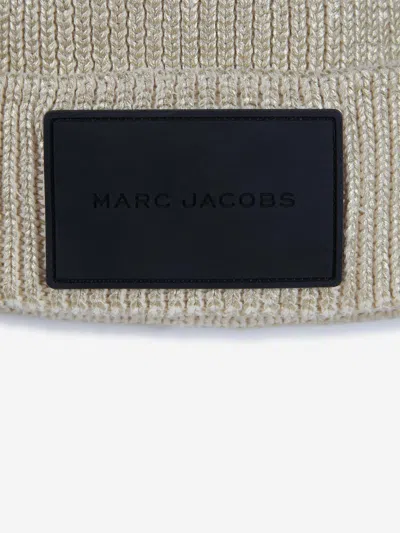 Marc Jacobs Logo-patch Wool Beanie In Gold