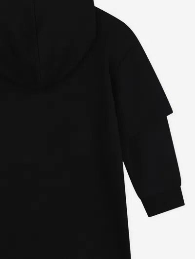 Marc Jacobs Girls Hooded Sweater Dress In Black