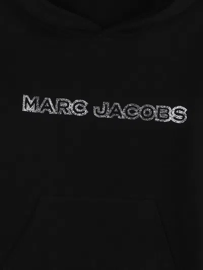 Marc Jacobs Girls Hooded Sweater Dress In Black
