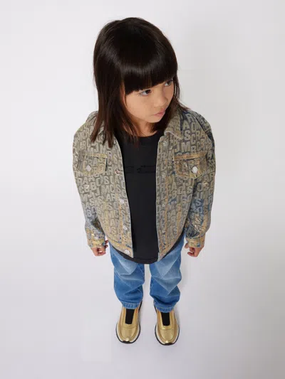 Marc Jacobs The Jumbled Monogram Denim Jacket In Gold