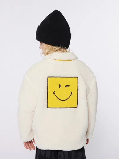 Marc Jacobs Kids Smiley Reversible Jacket In Ivory