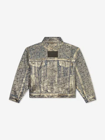 Marc Jacobs The Jumbled Monogram Denim Jacket In Gold