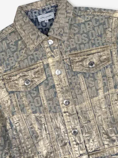 Marc Jacobs The Jumbled Monogram Denim Jacket In Gold