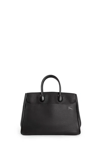Burberry Medium Rocking Horse Suede Tote Bag In Black
