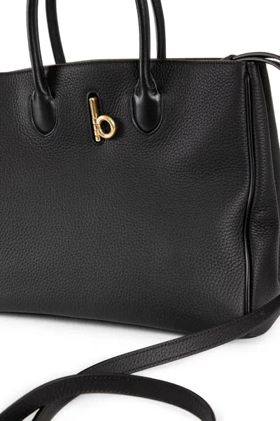 Burberry Medium Rocking Horse Suede Tote Bag In Black