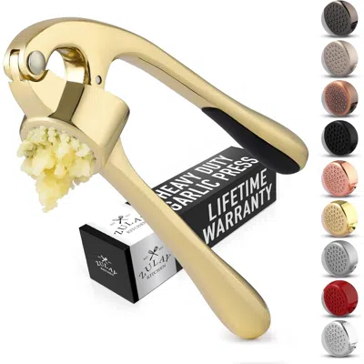 Zulay Kitchen Durable Garlic Masher With Soft, Easy To Squeeze Handle In Gold