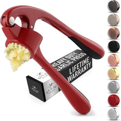 Zulay Kitchen Durable Garlic Masher With Soft, Easy To Squeeze Handle In Red