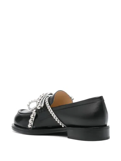 Mach&mach Mach & Mach 'crystal Studs' Loafers In Black