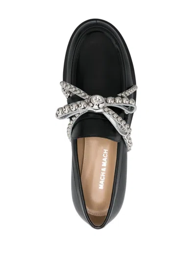 Mach&mach Mach & Mach 'crystal Studs' Loafers In Black