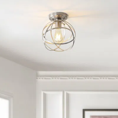 Jonathan Y Alba 8.5" Orb Metal Led Flush Mount