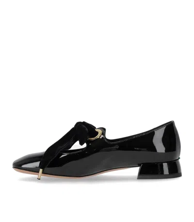 A.bocca Mary Jane Black Ballet Flat With Bow In Black