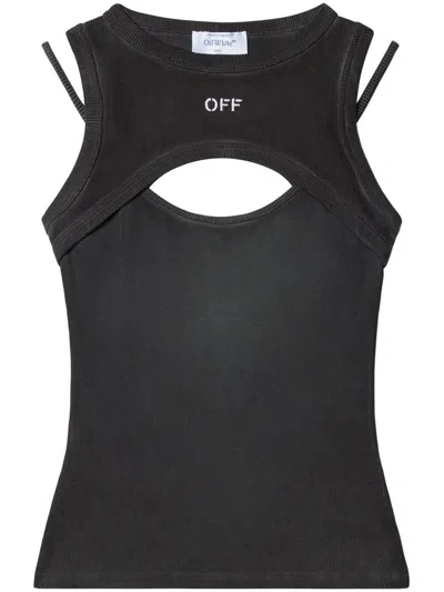 Off-white Off White Top In Washed Grey/white